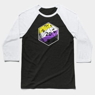 Nonbinary Pride d20 Baseball T-Shirt